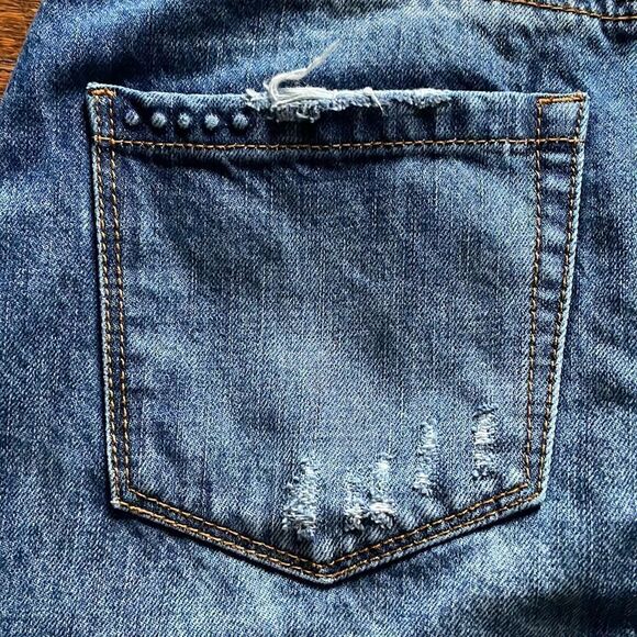 Blank NYC Way Back When Raw Hem Distressed Jean Mini Skirt - Picture 6 of 6